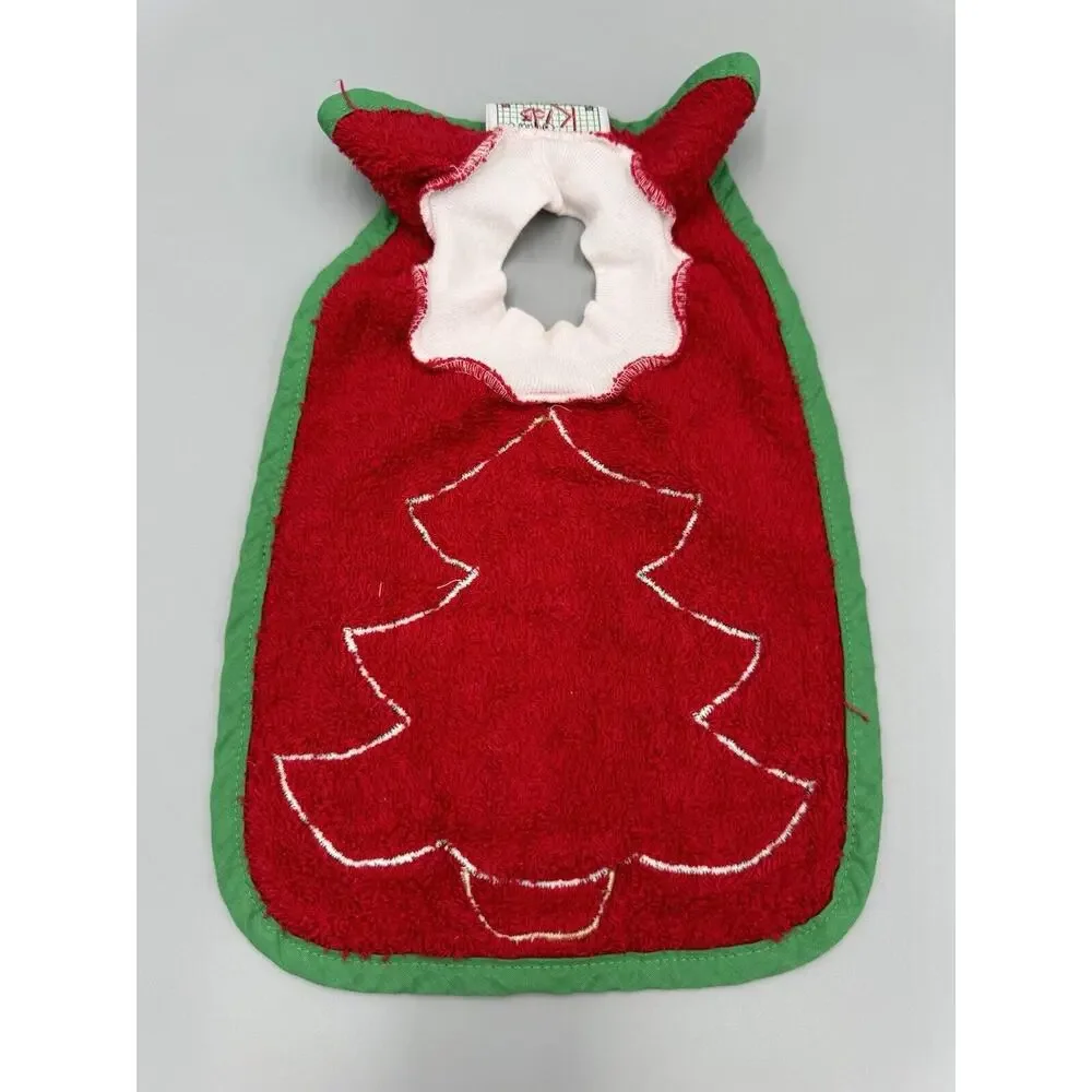 Vintage Pullover‎ Christmas CLOTH BIBS Mullin Square Kids Baby Bibs Set Of 2